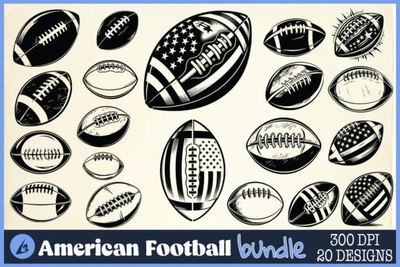 American Football SVG Clipart Bundle for Graphics