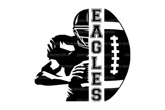 Eagles Football Player Half Monogram Svg Graphics & Crafts