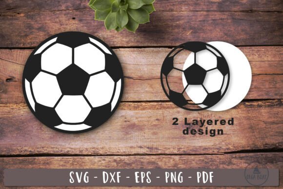 Football Ball SVG Soccer Ball Layered Graphics