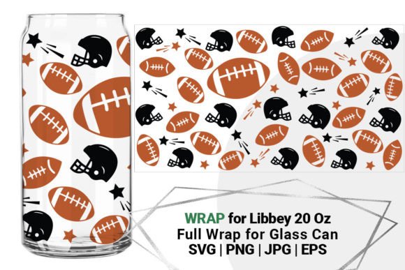 Football for Libbey 20 Oz, Can Glass – A Craft-Forward Graphic Design Asset for Branding and Product Visuals