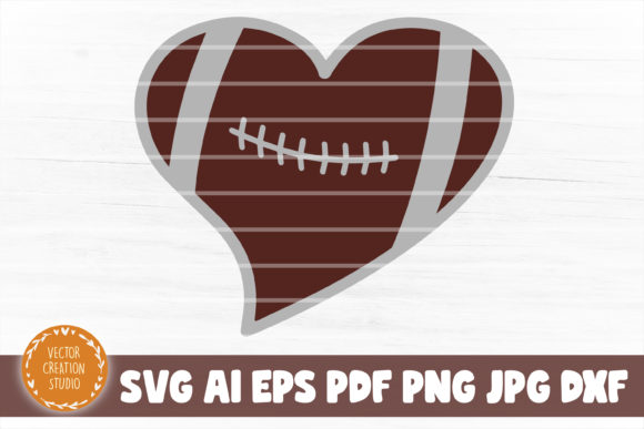 Football Heart SVG Clip Art for Crafts & Graphics Projects