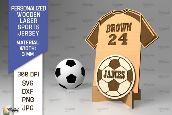 Football Player Sports Jersey Sign for Laser Cutting Stands