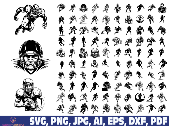 Football Player SVG PNG Graphics for Crafts & Digital Products