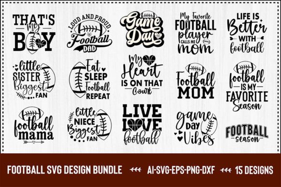Football SVG Design Bundle: Graphics & Crafts