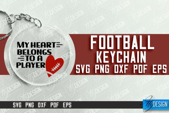 Football SVG Design Round Keychain SVG