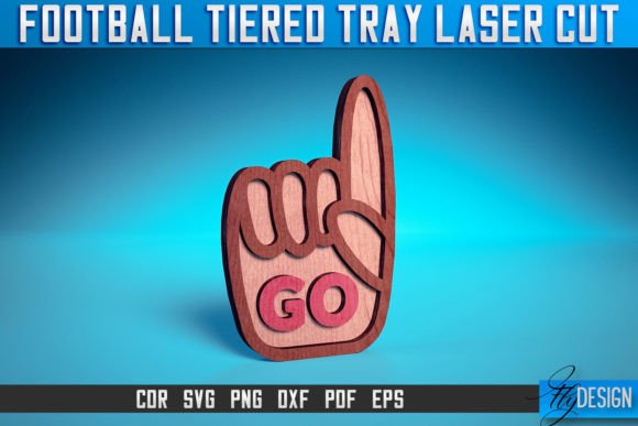 Football Tiered Tray Laser Cut SVG SVG