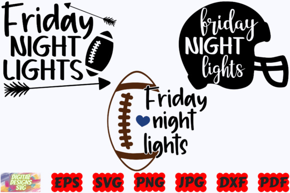 Friday Night Lights SVG Football Graphics for Crafts