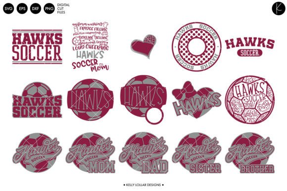 Hawks Soccer Football Bundle for Crafts & Graphics