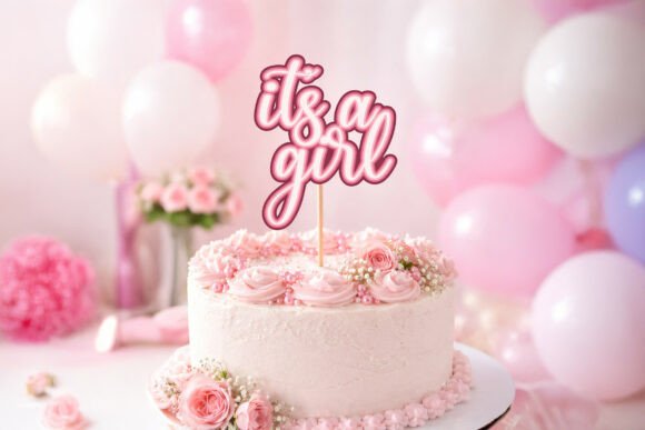 It’s a Girl Cake Topper SVG for Laser Cutting
