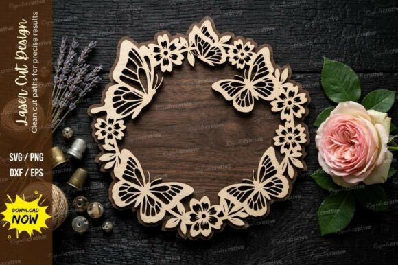Leaf Wreath Frame: Laser Cutting for Wall Decor