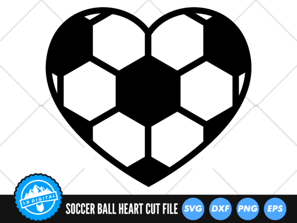 Soccer Ball Heart SVG Football SVG Graphics & Crafts
