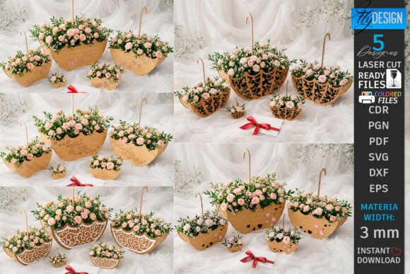 Umbrella Flower Boxes Laser Cut Bundle Review